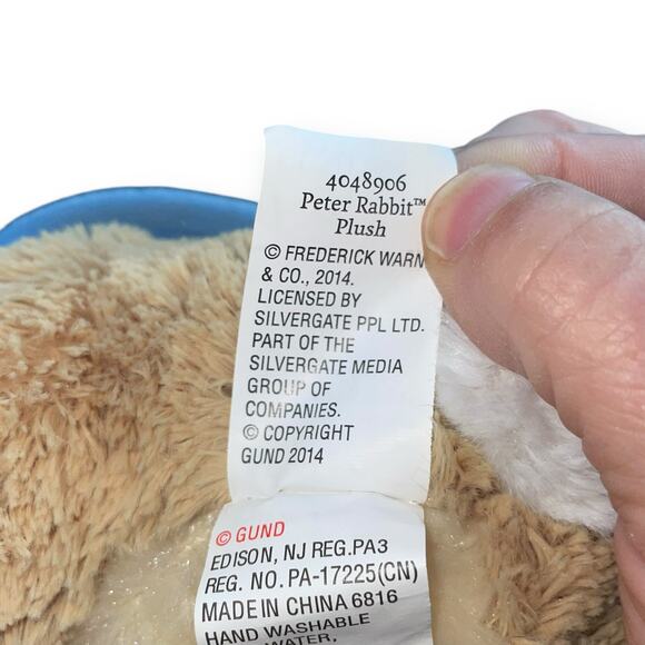 Gund Plush Beatrix Potter & Peter Rabbit Bunny Jacket Nursery Easter 12" Lot x2 - Picture 10 of 12